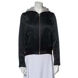 A.L.C. bomber jacket Size S black , faux inside hoodie design
